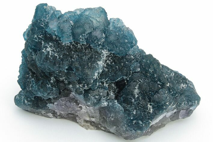 Blue, Cubic/Octahedral Fluorite Encrusted Quartz - Inner Mongolia #224796